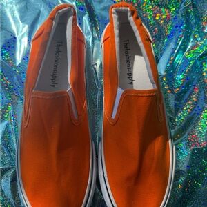 Women's Orange Slip-On Loafers